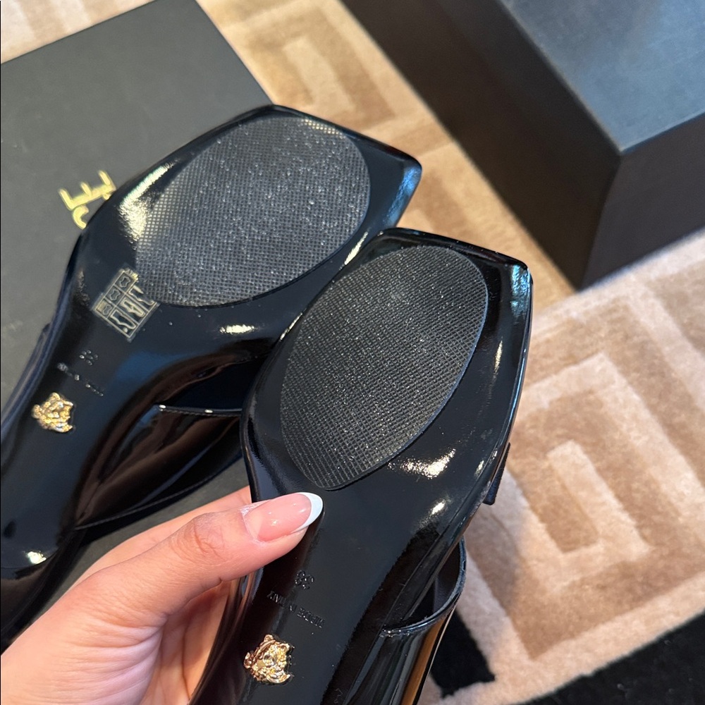 Versace sandalo T.45 Vernice+Raso - Picture 8 of 10
